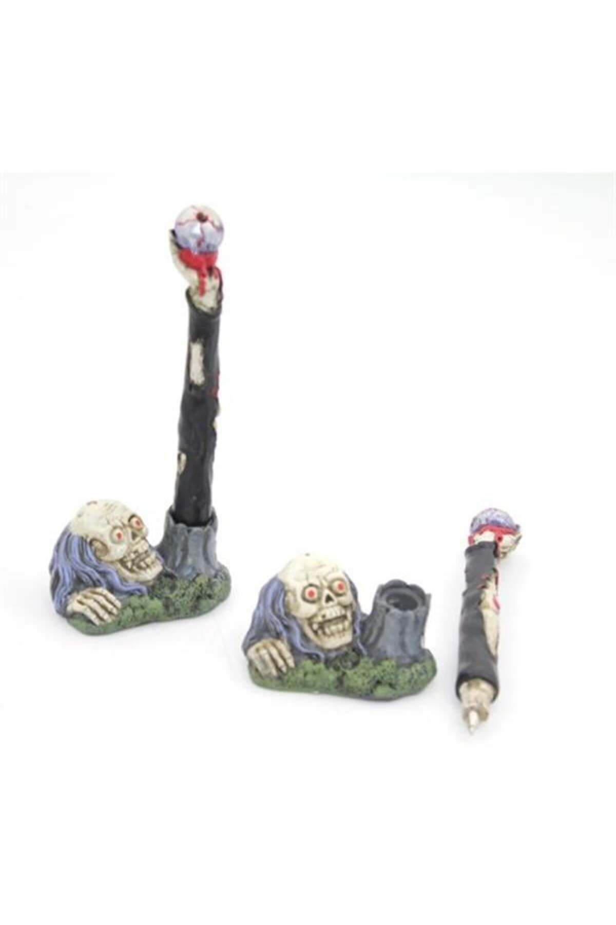 Mu Art Ahşap Polyester Kurukafa Tükenmez Kalem