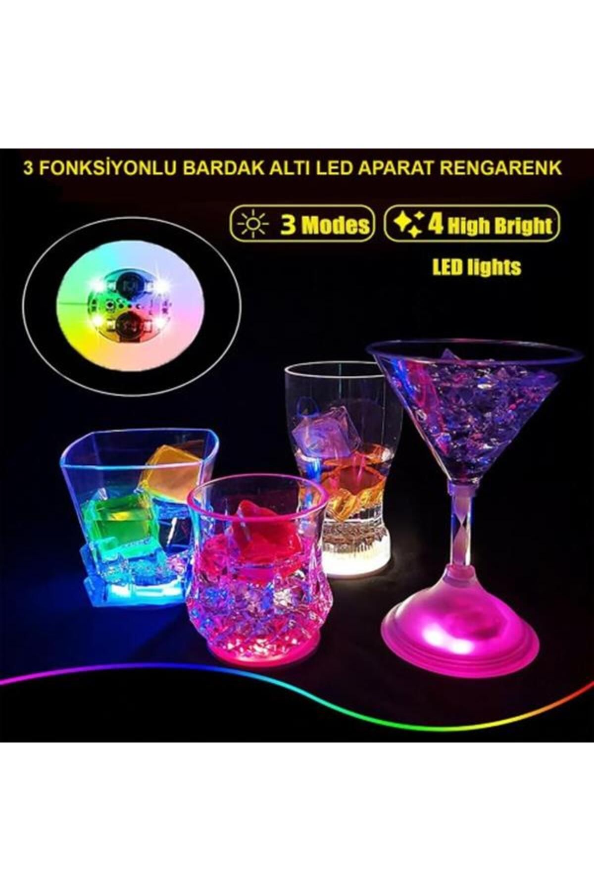 feifei Işıklı Yapışkanlı Bardak Altı Aparatı Ledli 3 Modlu