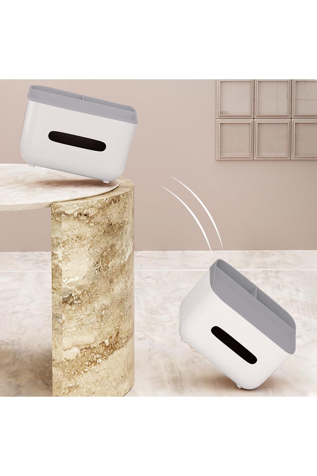 COOYA-Multifunctional Tissue Storage Box,Home Rectangular Tissue Container with Remote Control Holder 8