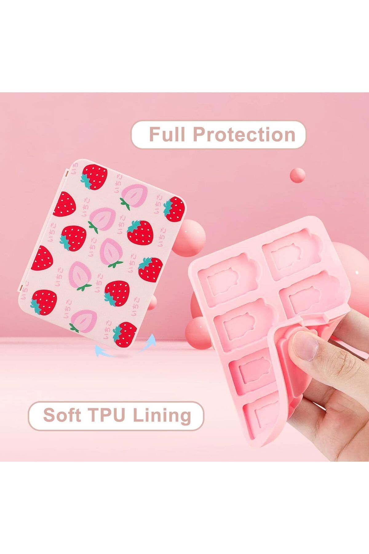 COOYA-Game Card Case, Portable Storage Case, Portable Game Cartridge, Cute Strawberry Pattern Storage Box 5