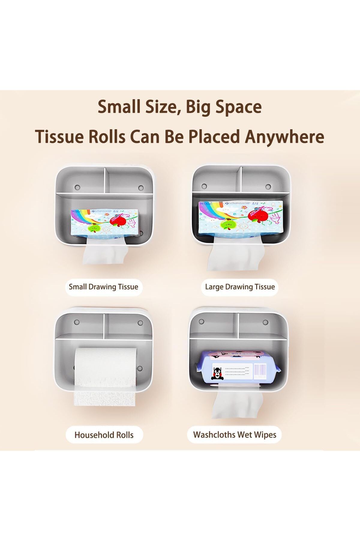 COOYA-Multifunctional Tissue Storage Box,Home Rectangular Tissue Container with Remote Control Holder 7