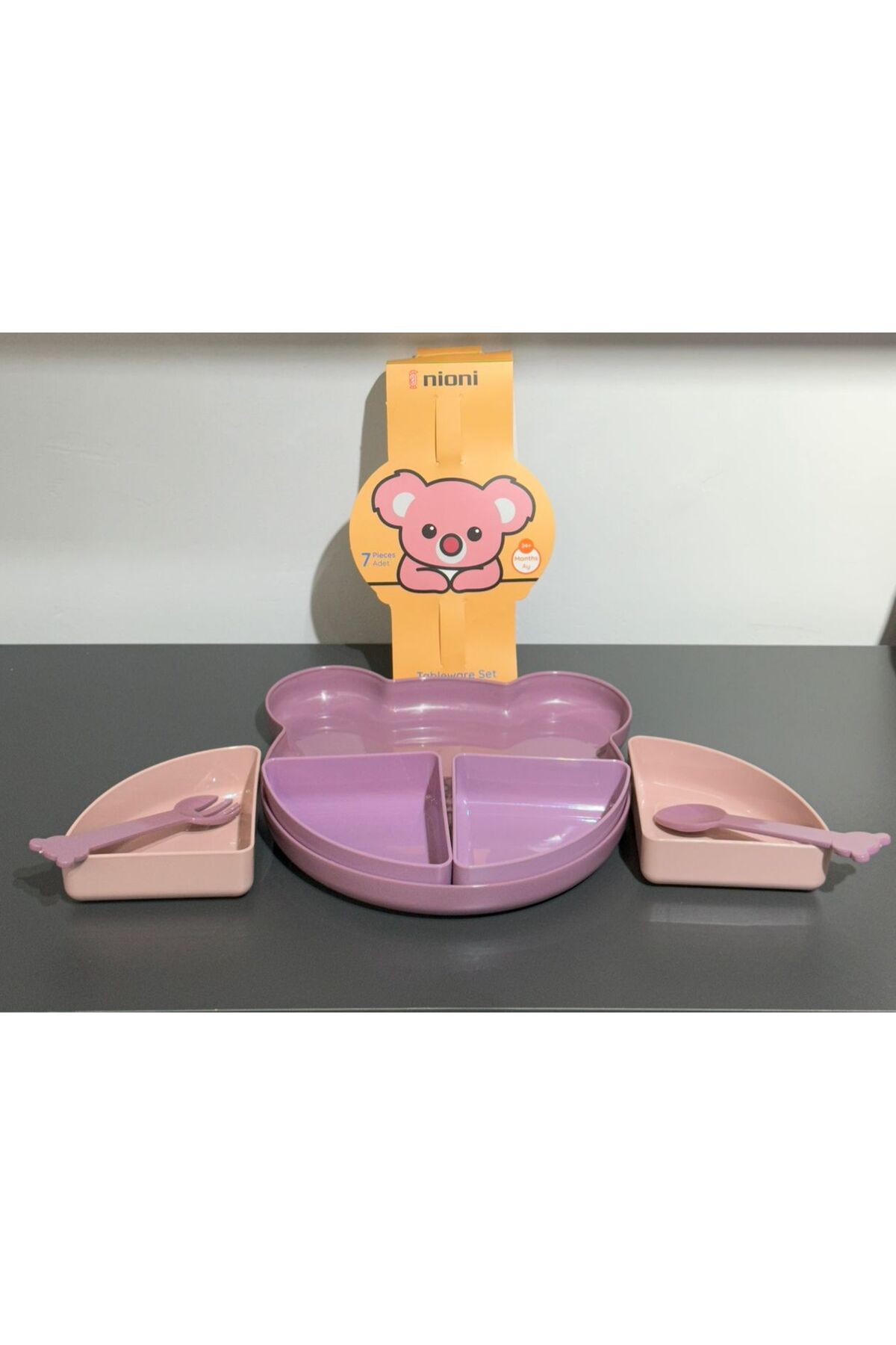 nioni 7'li Yemek Seti/ Lila-mor fotoğrafı 4 (önizleme)
