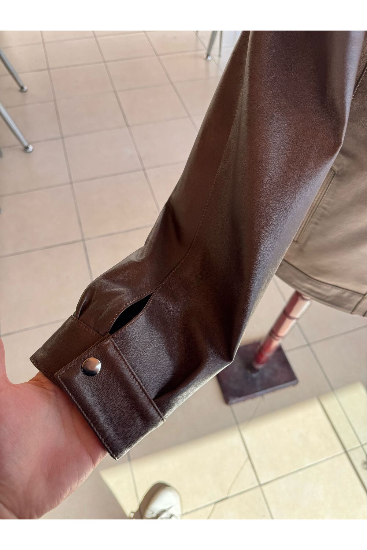 Şahan Deri Denizli  HS Fındık Erkek Hakiki Deri Mont - Görsel 3