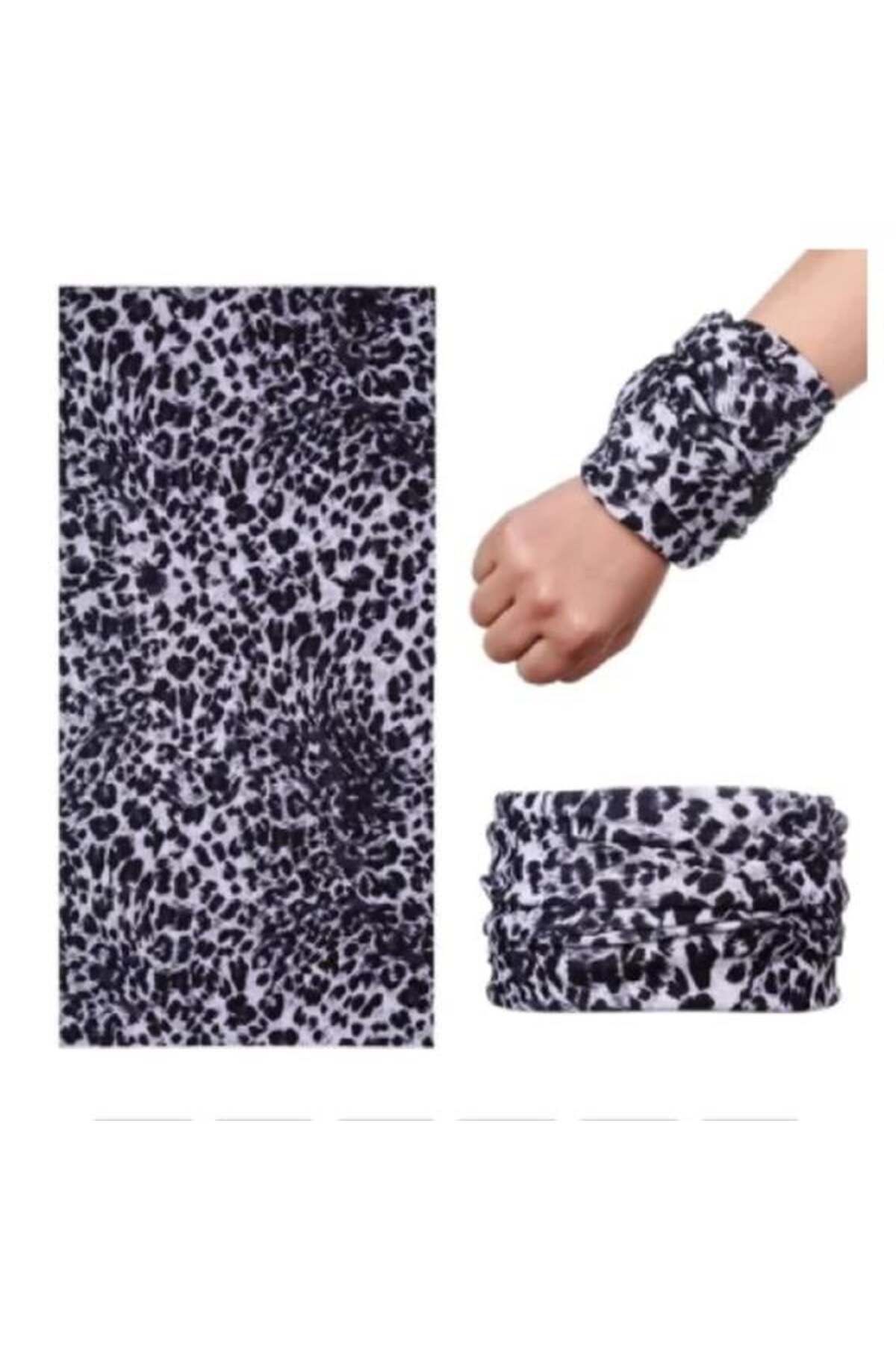 feifei Açık Renk Leopar Baf Bandana Maske