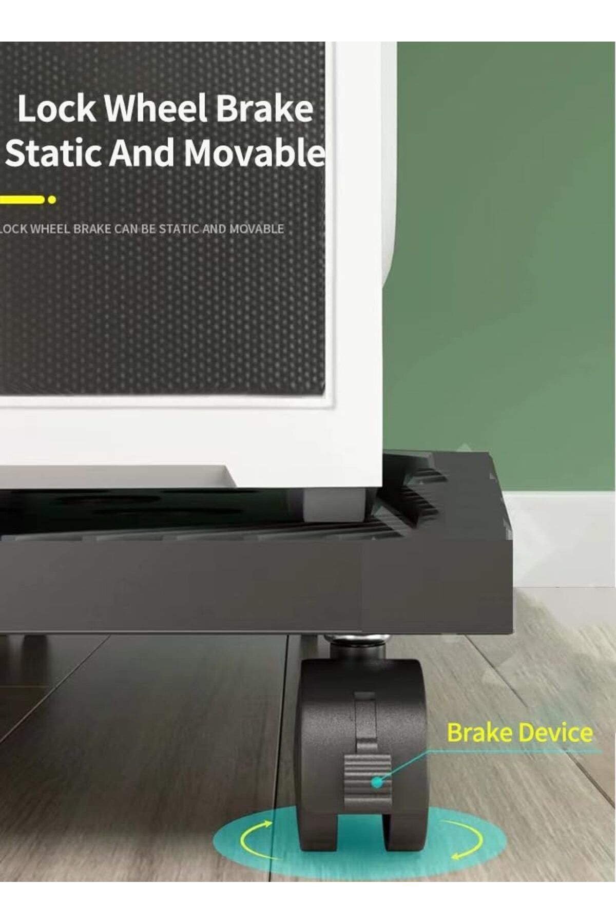 erorex-Mobile Cpu Stand Computer Tower Stand With Locking Caster Wheel Fits Most Gaming Pc Under Home 3