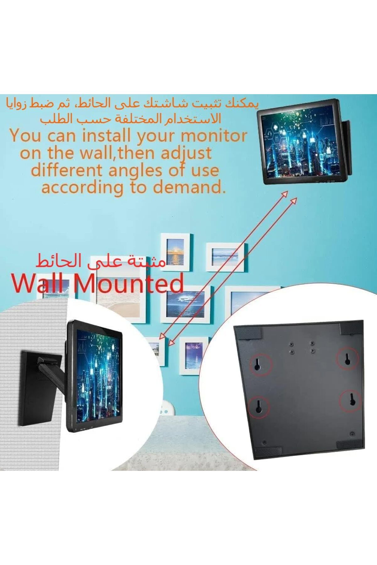 erorex-Lay Flat Monitor Stand Metal Foldable Low Profile Monitor Stands Adjustable Lcd Monitor Stand With 6
