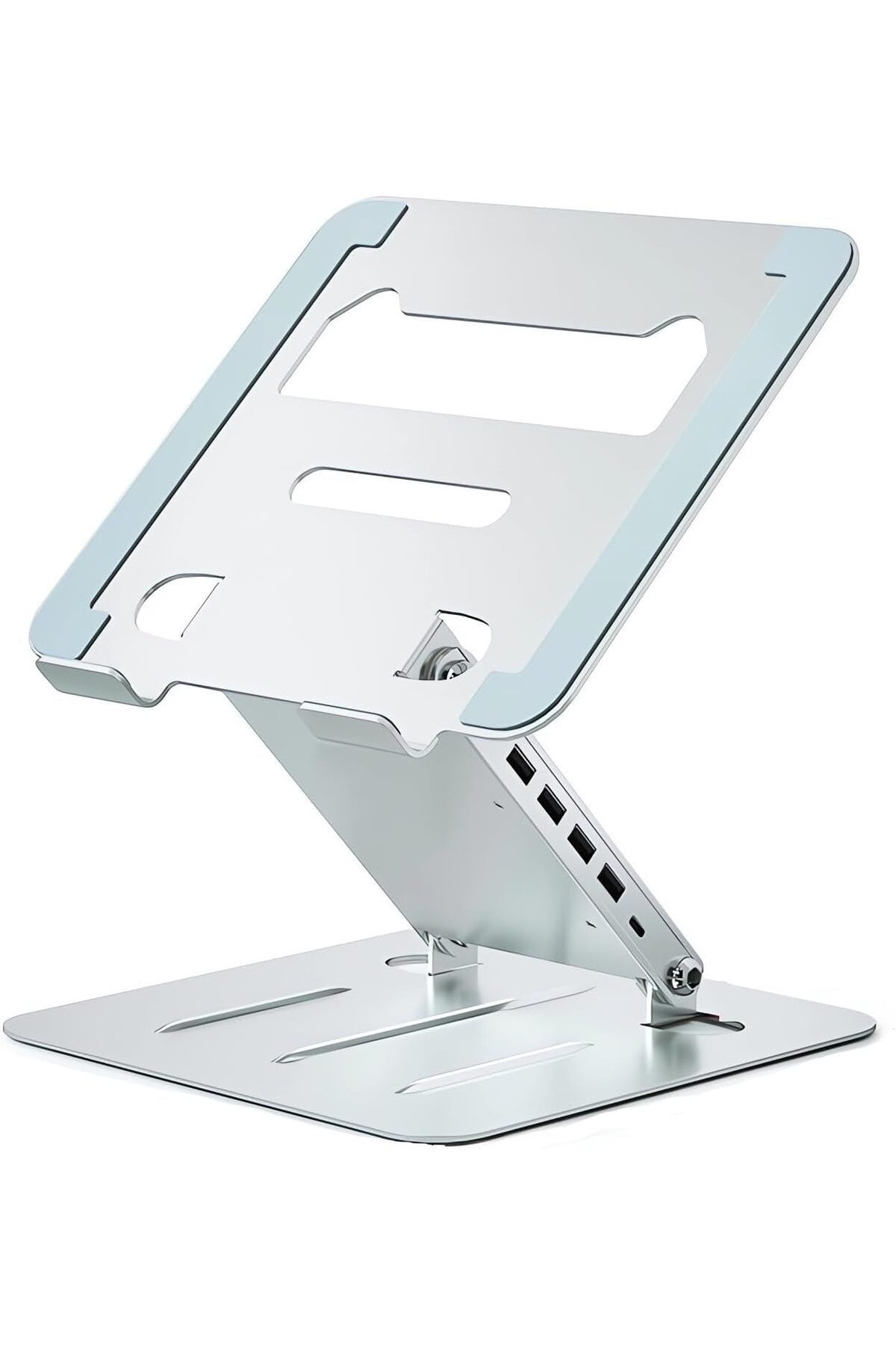 erorex-Adjustable Laptop Stand With 4 Usb Ports And 360° Rotation Computer Stand 360° Rotatable And 1