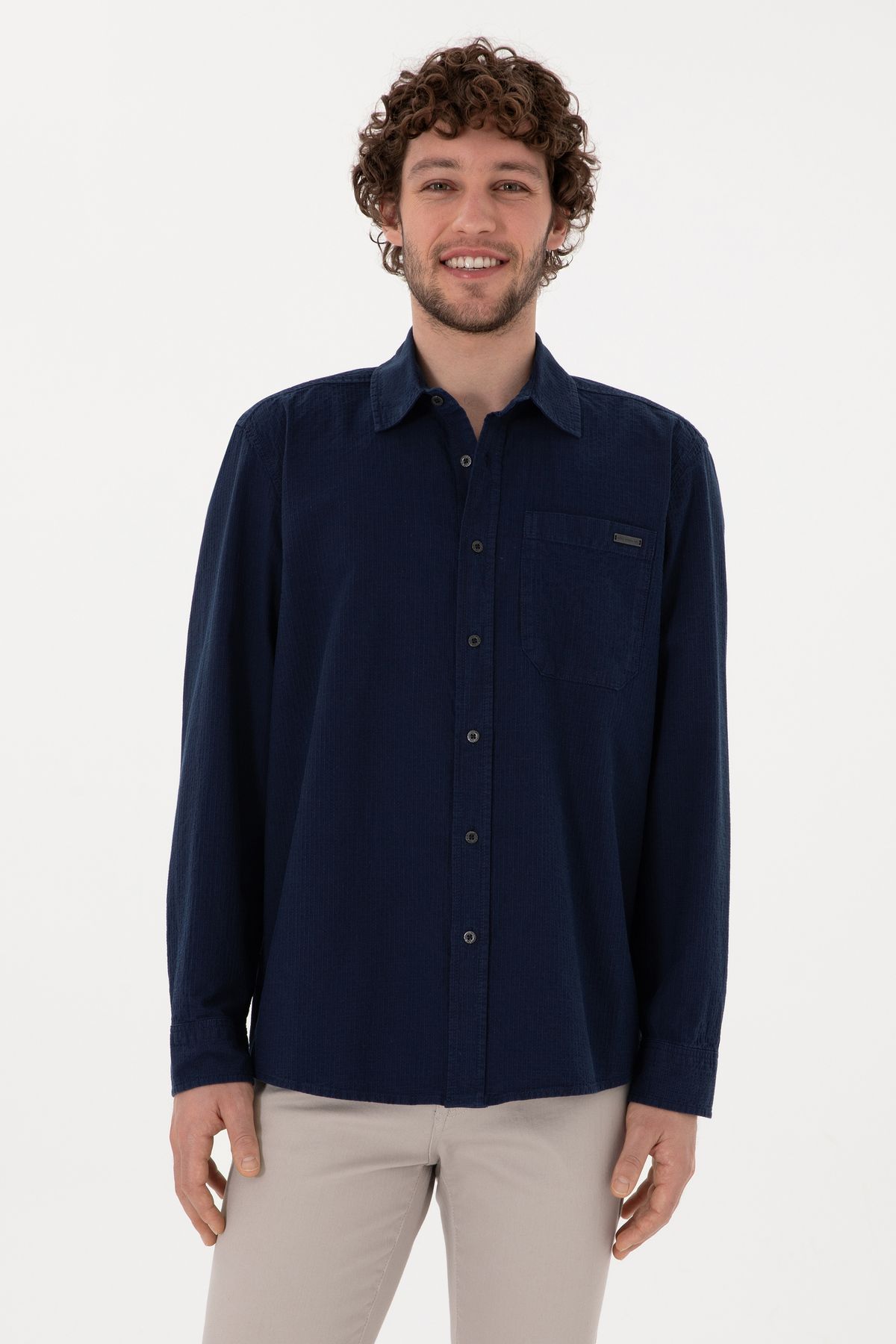 پیراهن جین مردانه آبی تیره 50304363-DN0023 U.S. Polo Assn.