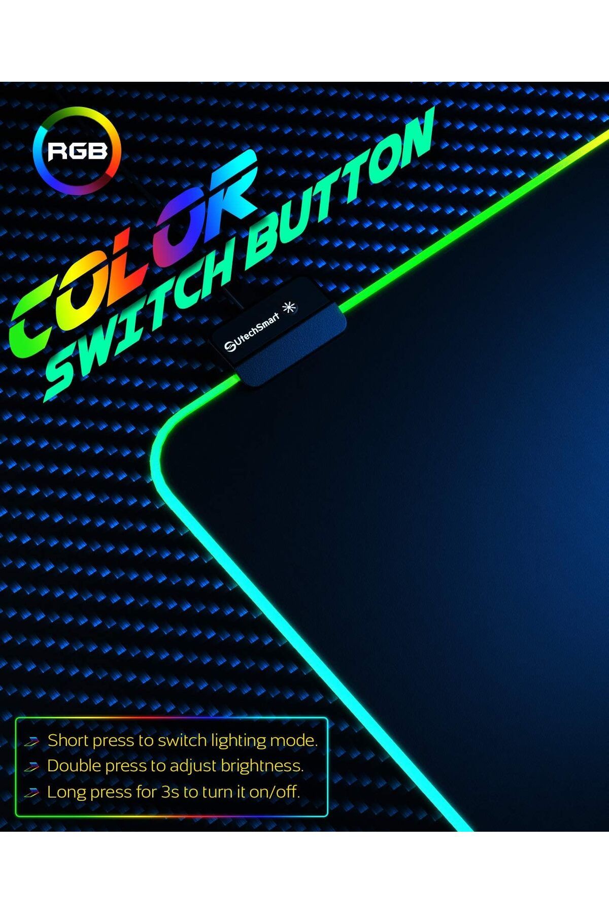 erorex-لوحة ماوس ألعاب RGB كبيرة وناعمة ممتدة مزودة بإضاءة LED مع 14 وضع إضاءة ومستويين من السطوع 4