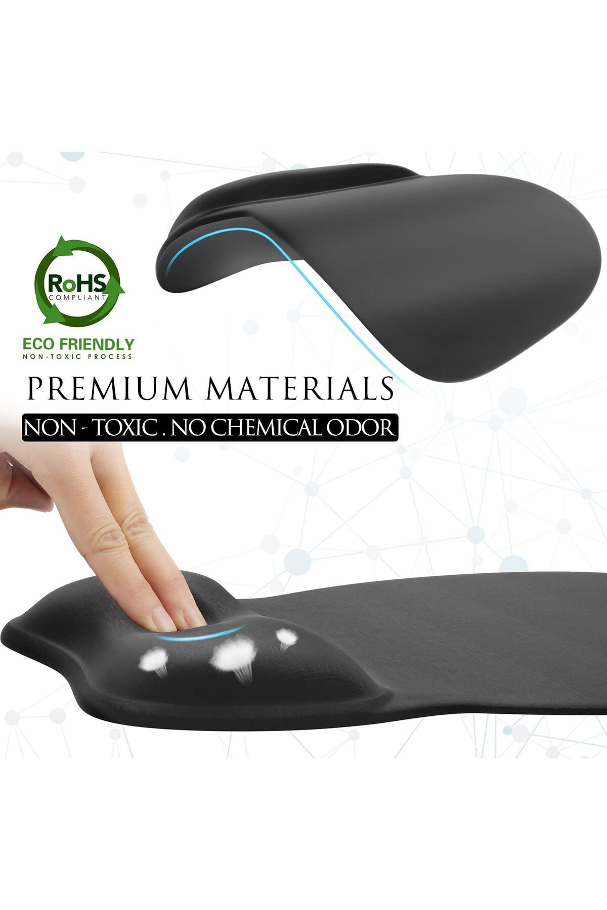 erorex-Ergonomic Mouse Pad With Gel Wrist Rest Comfortable Mousepad With Smooth Wrist Support Surface And 5