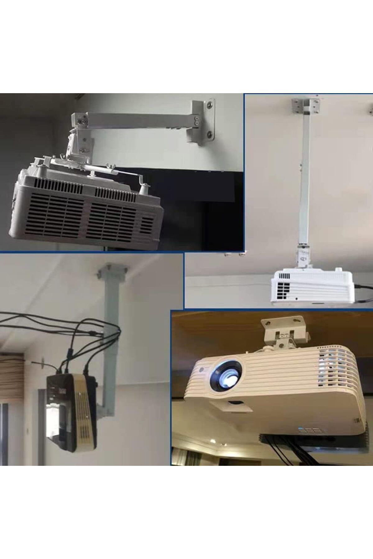 erorex-Universal Lcd Dlp Adjustable Projector Ceiling Mount Bracket Compatible With Epson Benq Optoma 5