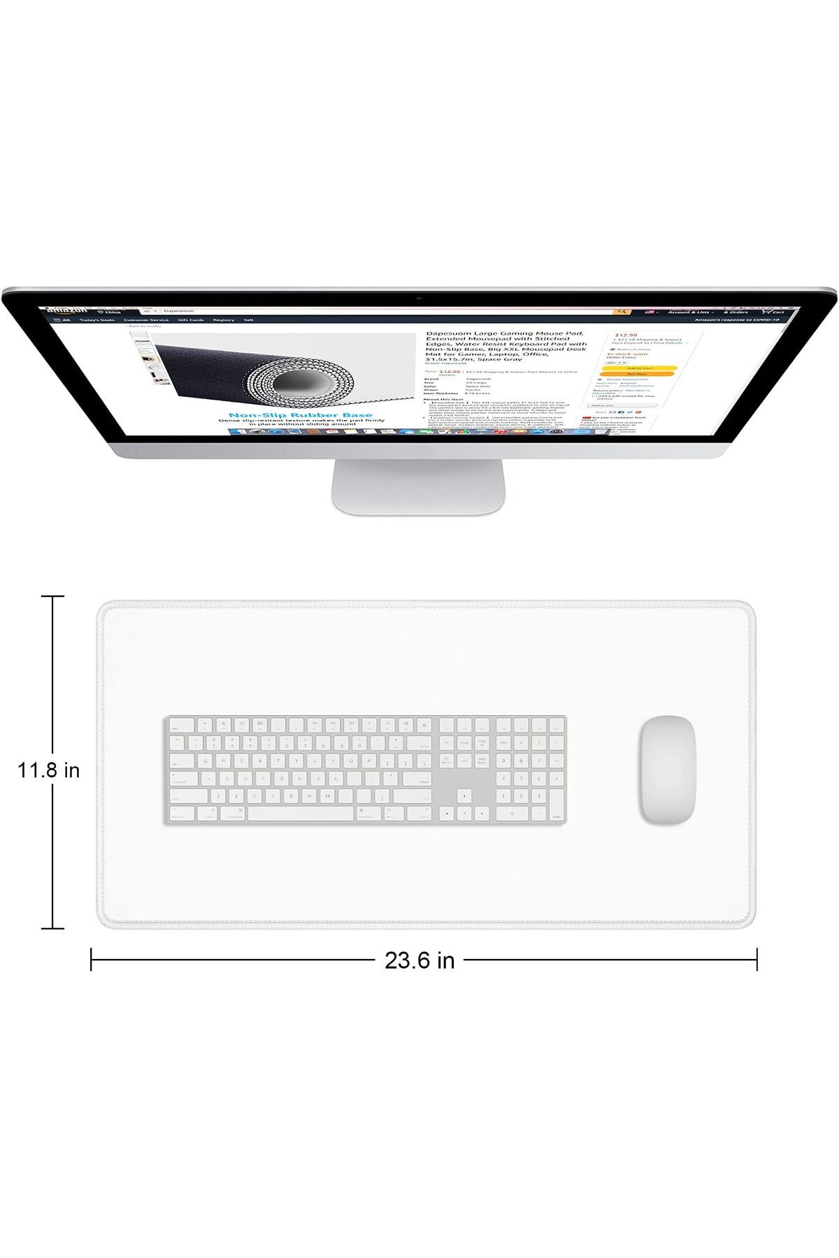 erorex-Large Mouse Pad Extended Gaming Mouse Pad With Stitched Edges Waterproof Desk Pads With Non Slip 2