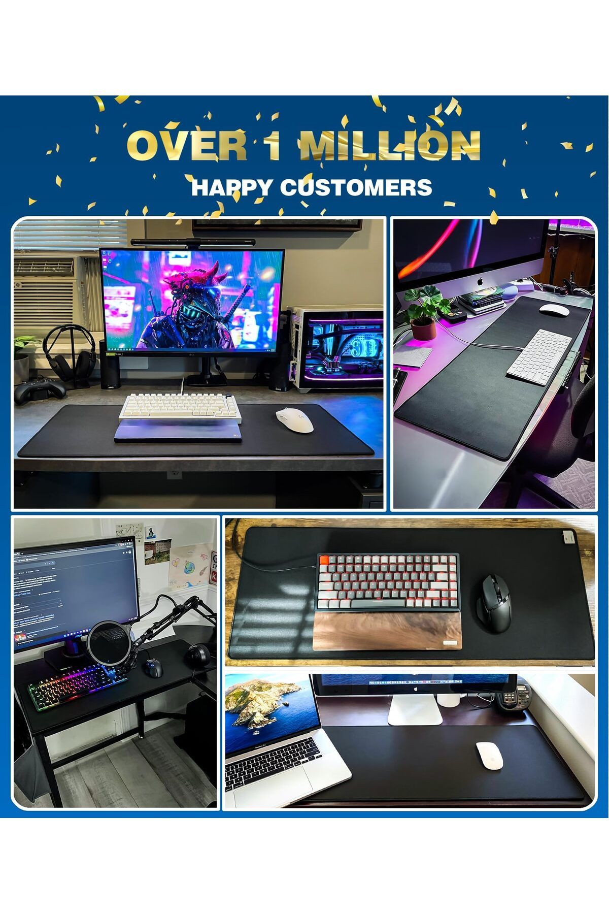 erorex-Large Gaming Mouse Pad With Superior Micro Weave Cloth Extended Desk Mousepad With Stitched Edges 6