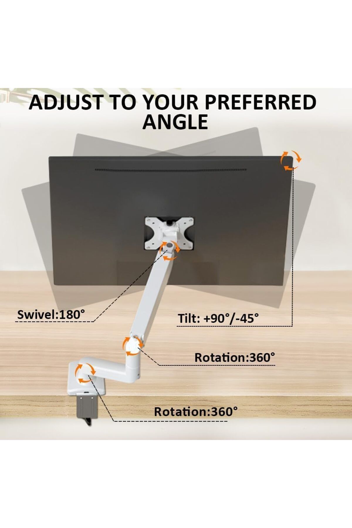 erorex-Single Monitor Arm Adjustable Ergonomic Single Monitor Mount Stand With Gas Spring For 13 To 32 4