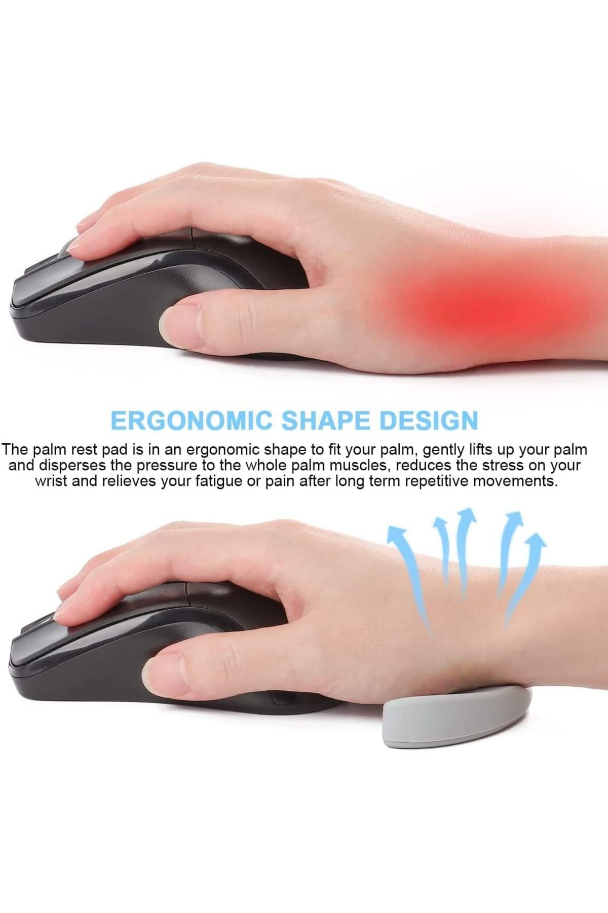 erorex-2 Pcs Ergonomic Mouse Wrist Rest Support Pad Cushion Gliding Wrist Support Pad Palm Rest Sliding 5