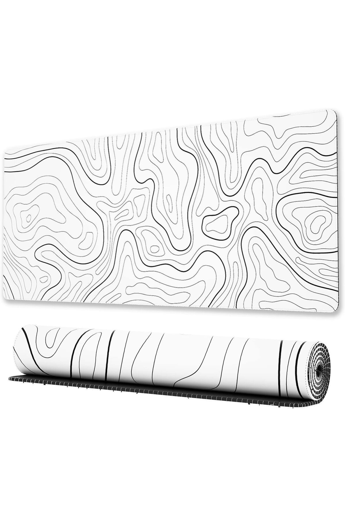 erorex-Large Gaming Mouse Pad With Stitched Edges Minimalist Topographic Map Desk Mat Extended Xl Mousepad 1