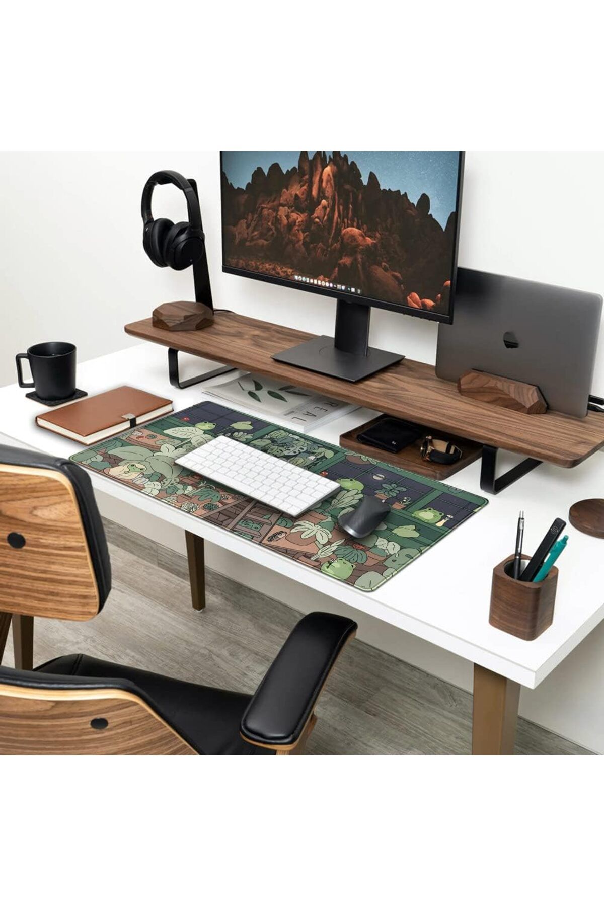 erorex-Frog Mouse Pad Desk Pad Green Desk Decor Mat Large Gaming Mouse Pad For Desk Computer Keyboard 3