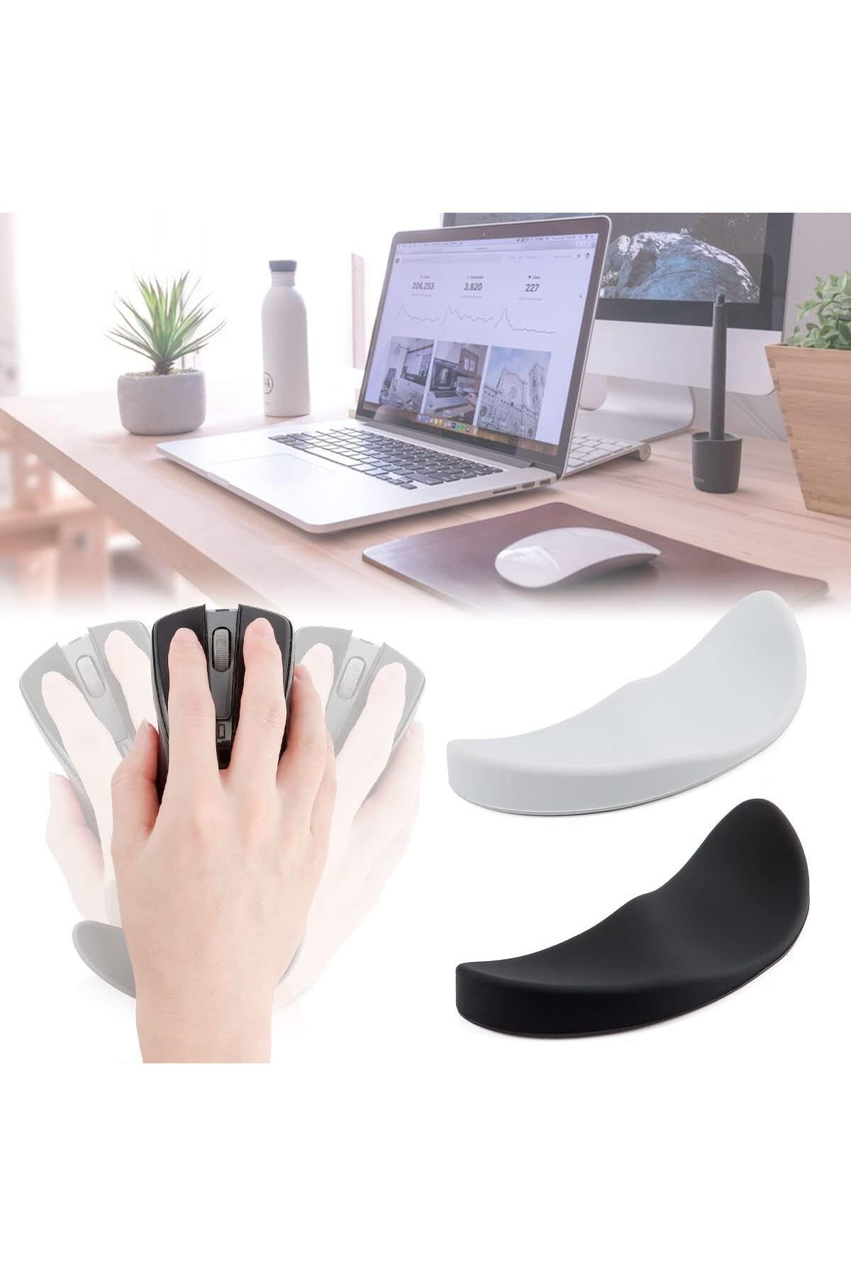 erorex-2 Pcs Ergonomic Mouse Wrist Rest Support Pad Cushion Gliding Wrist Support Pad Palm Rest Sliding 2