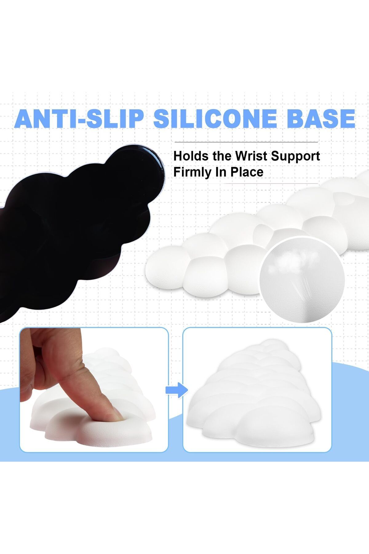 erorex-Cloud Wrist Rest For Computer Keyboard Arm Wrist Rest With Non Slip Base Extended Wrist Rest 5