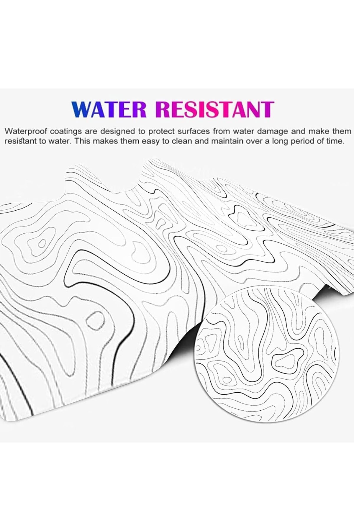 erorex-Large Gaming Mouse Pad With Stitched Edges Minimalist Topographic Desk Pad Table Mat Extended 3