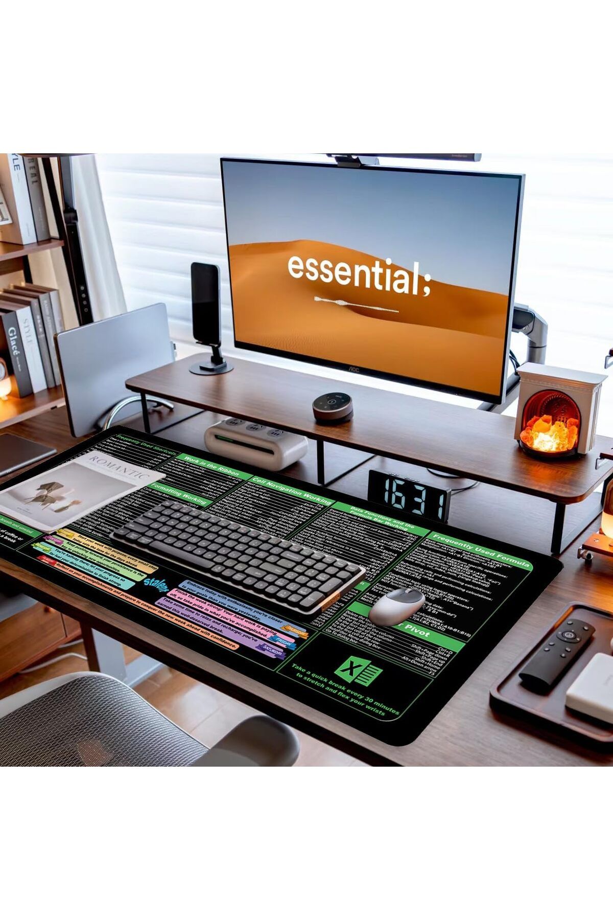 erorex-Excel Shortcuts Mouse Pad 35.4 Inch X15.7 Inch Keyboard Shortcut Mousepad Xxl Extended Office Desk 6