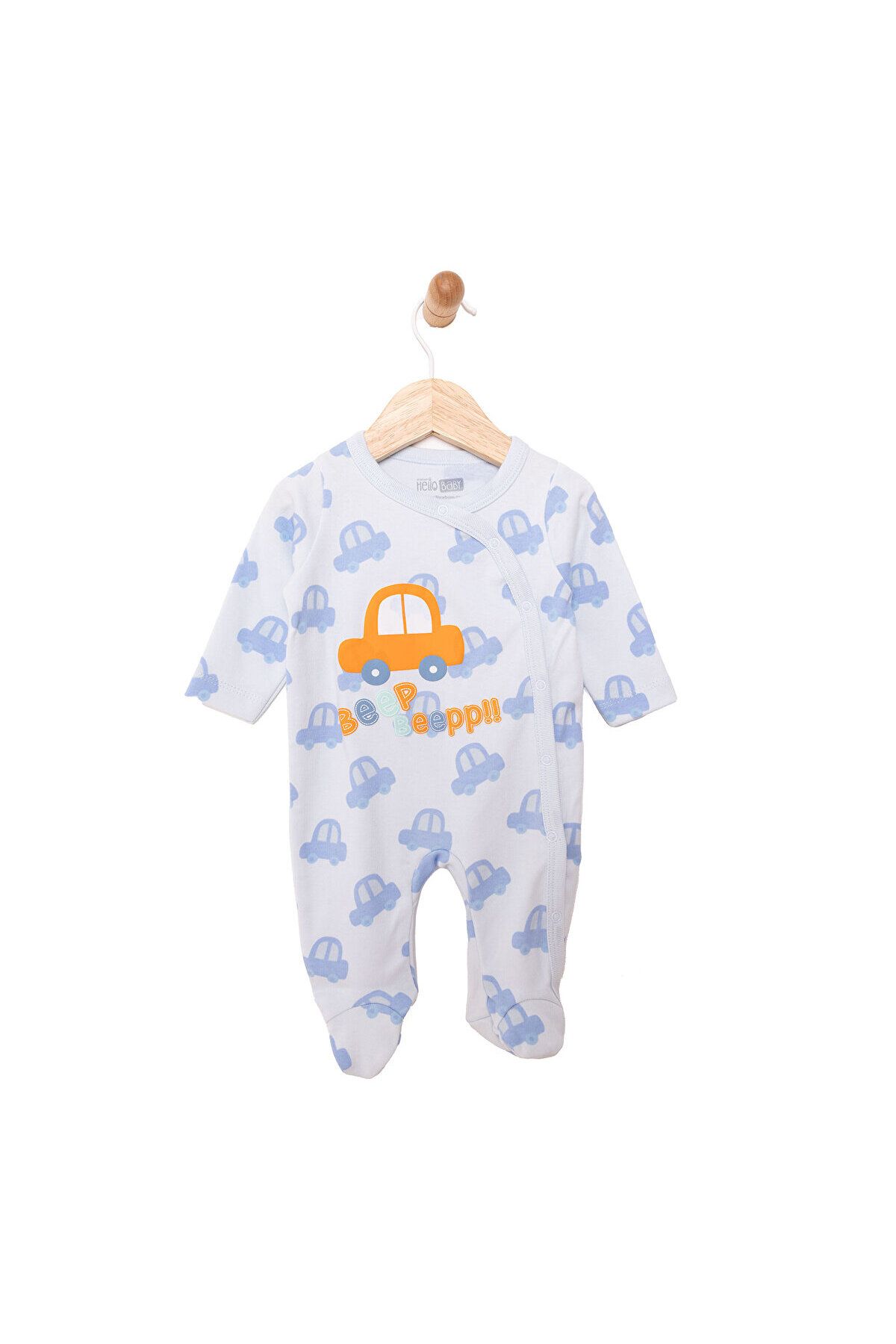 HelloBaby Baby Baby Jumpsuit نوزاد با چکمه مدل ماشین بست بست آستین بلند آبی ebebek Hello Baby