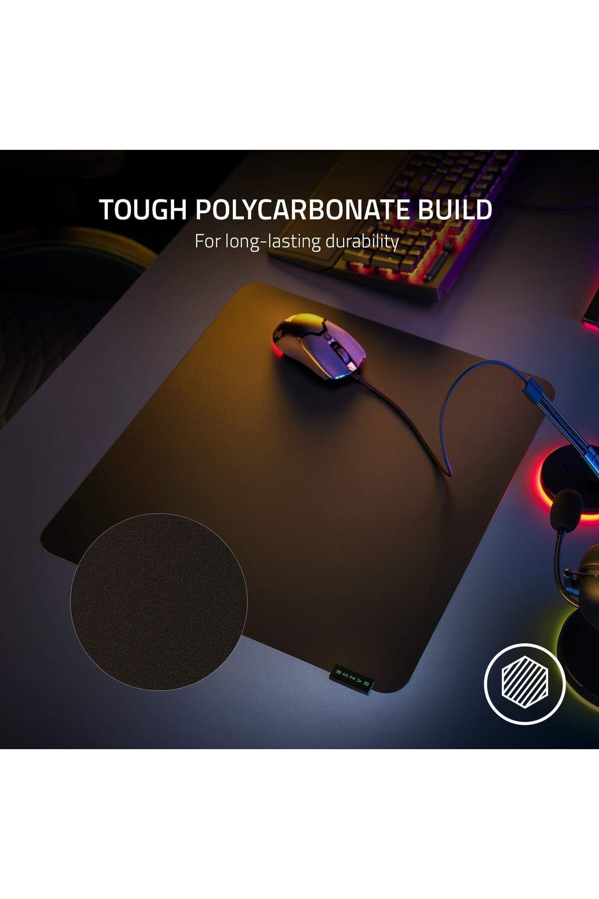 erorex-Sphex V3 Hard Gaming Mouse Mat: Ultra Thin Form Factor Tough Polycarbonate Build Adhesive Base Small 4