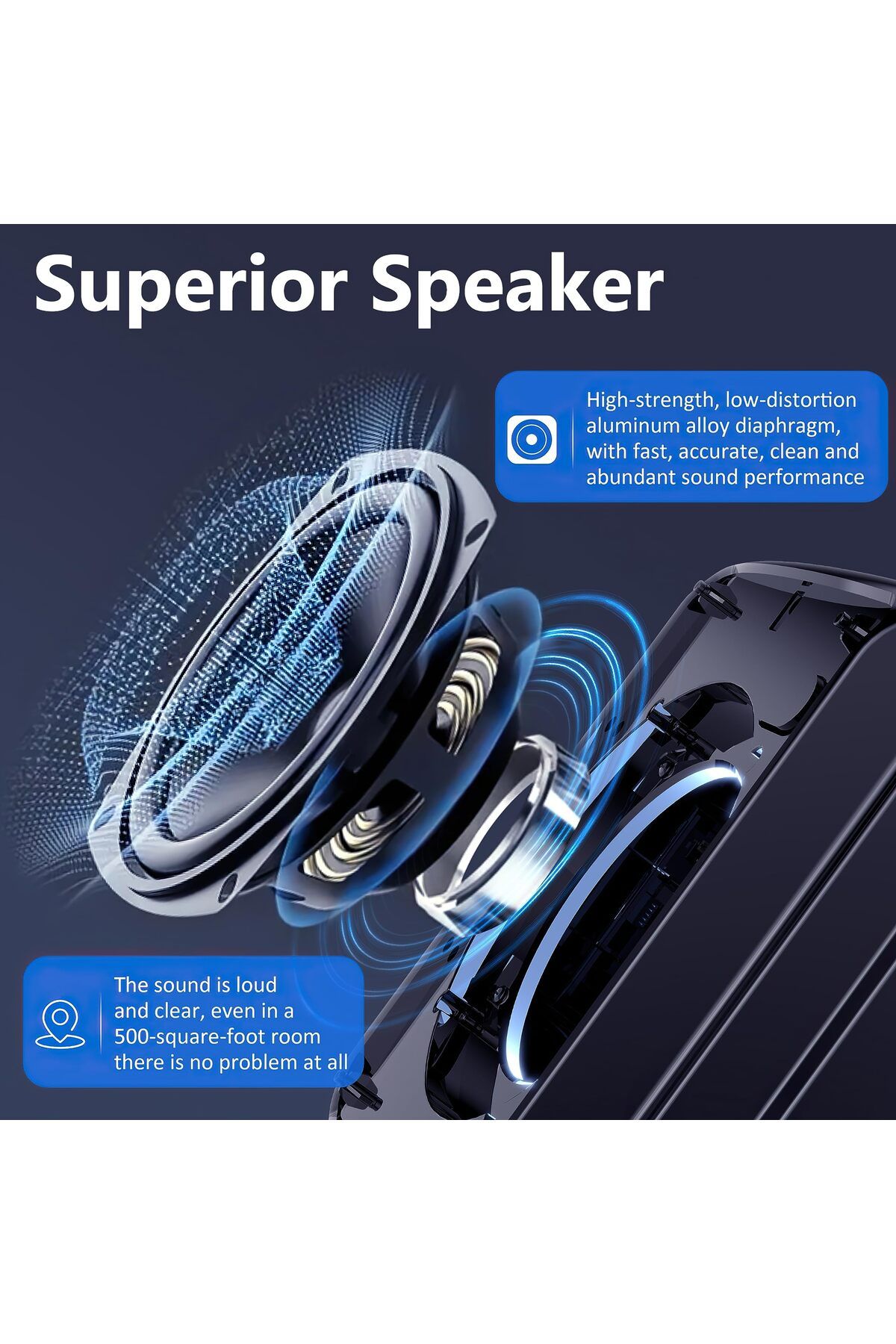 erorex-Bluetooth Speaker Wireless Speaker With Bluetooth 5.3 True Stereo Pairing 24 Hour Battery Life 5