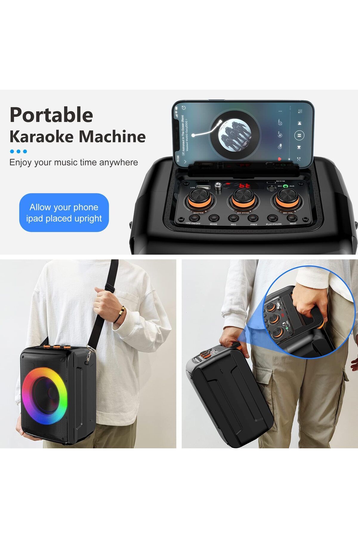 erorex-Bluetooth Speaker Wireless Speaker With Bluetooth 5.3 True Stereo Pairing 24 Hour Battery Life 3