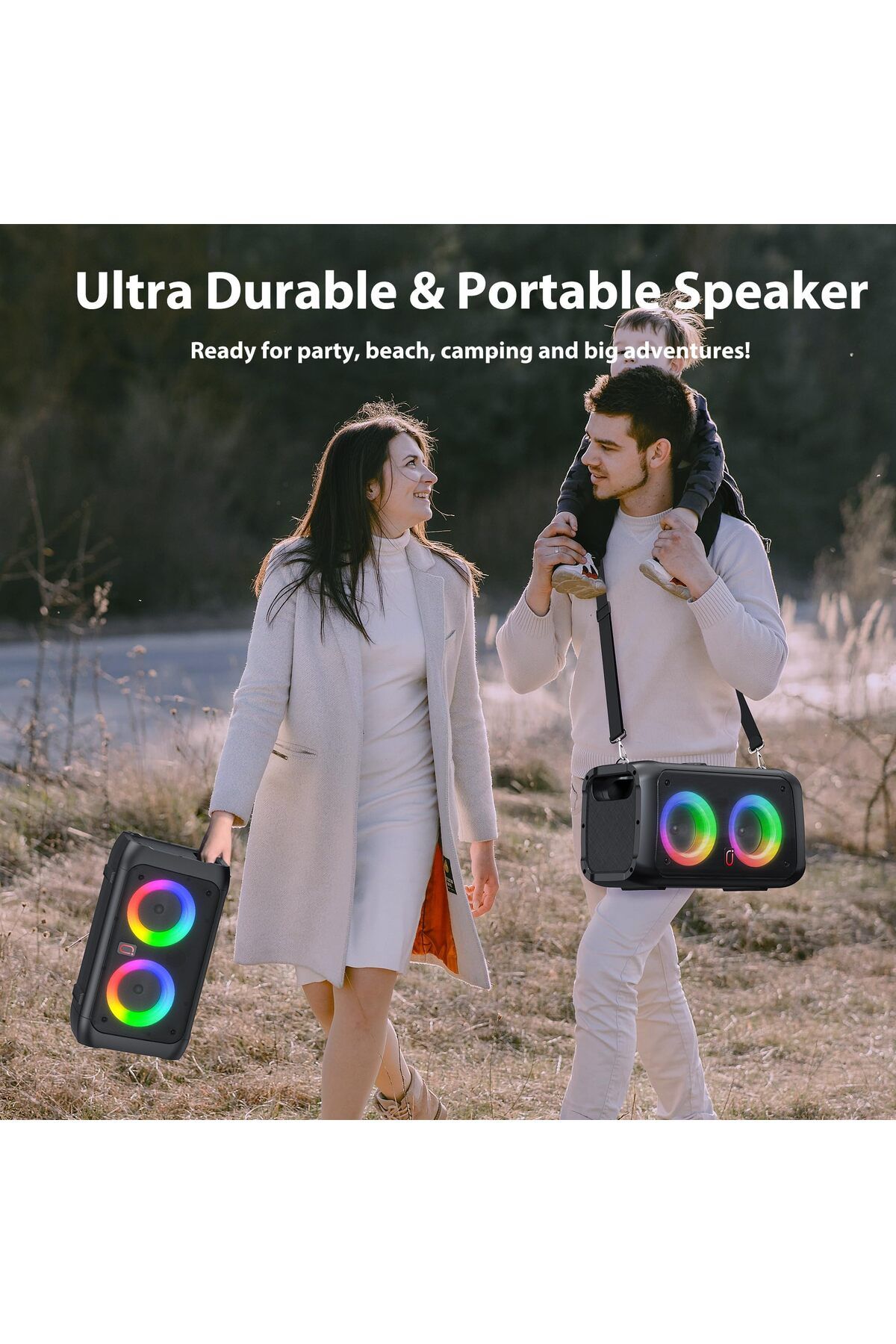 erorex-Portable Bluetooth Speaker With 7 Light Modes And Bluetooth 5.3 Waterproof Design For Outdoor 6