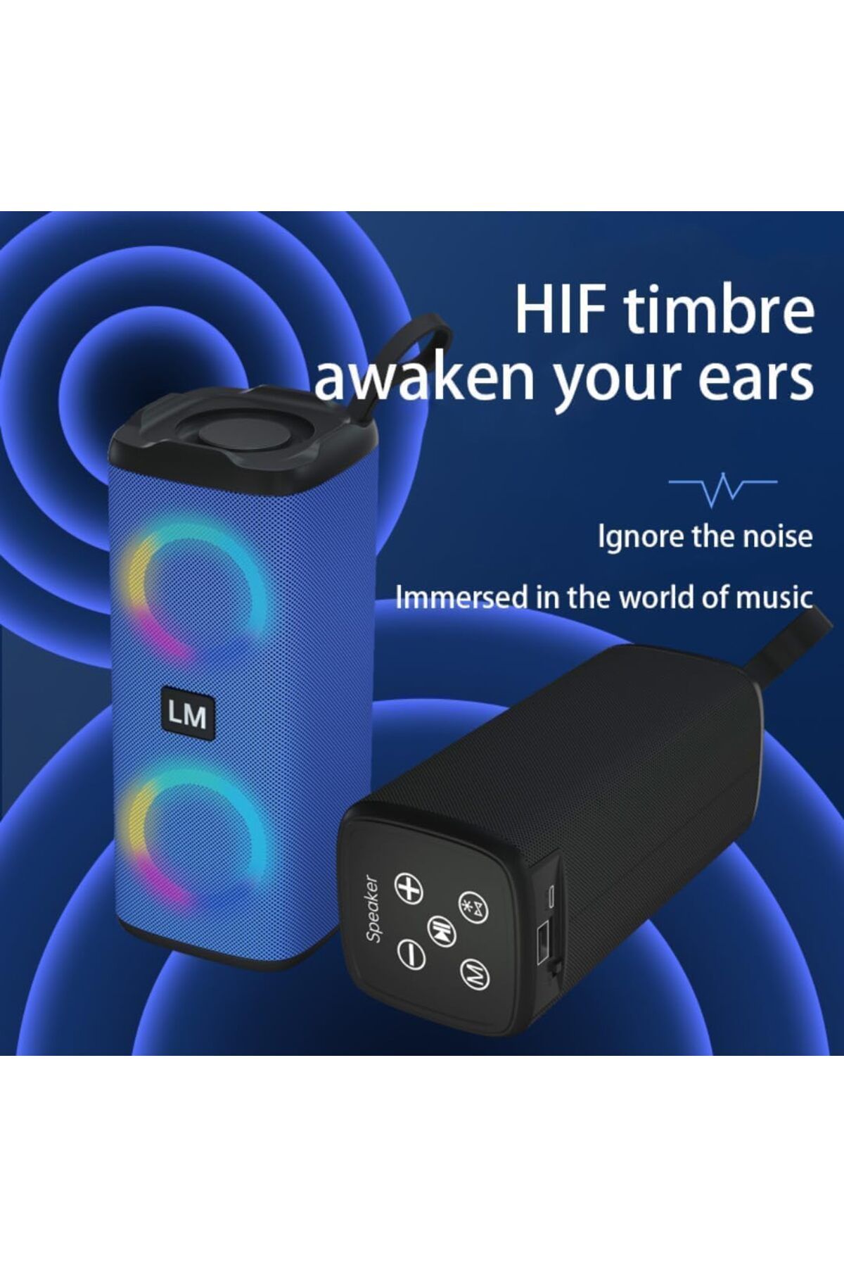 erorex-F3 Portable Bluetooth Speaker With Microphone Wireless Speaker With 52Mm Powerful Speaker 8 Hour 4
