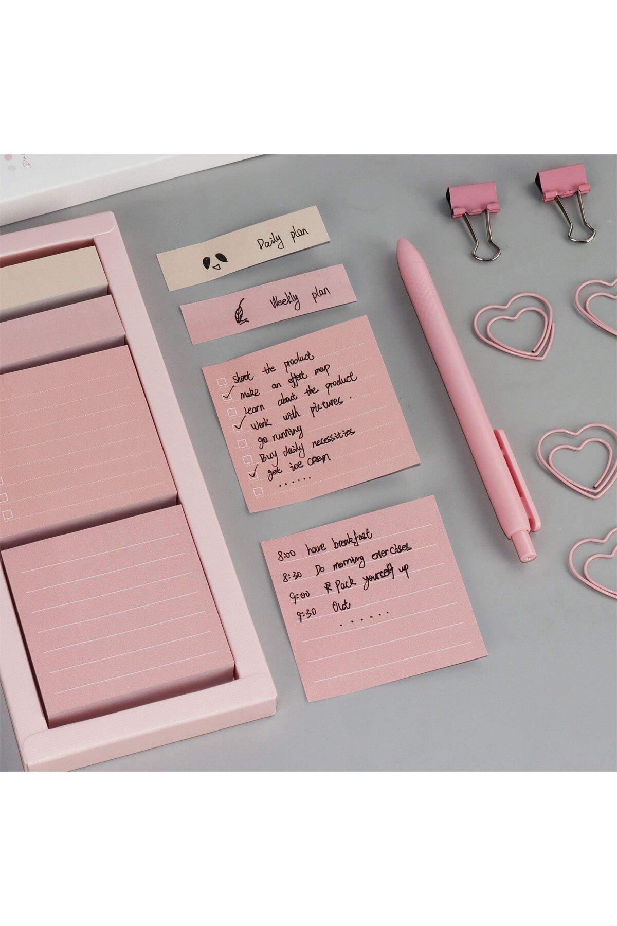 erorex-Pink Sticky Notes Set 240 Sheets Lined Pastel Sticky Note Pads Self Stick Index Tabs Flag Organizer 6