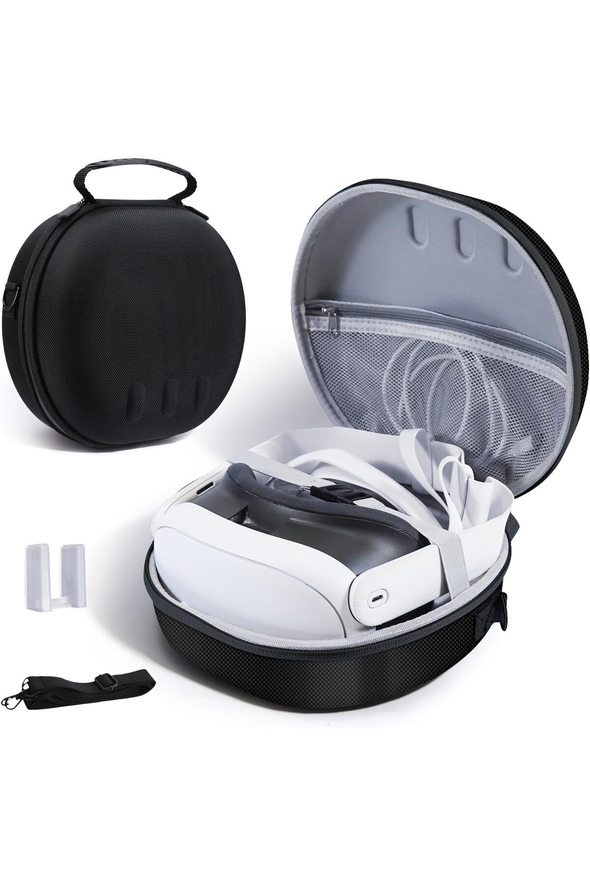 erorex-حقيبة حمل صلبة لجهاز Meta Oculus Quest 3 المتوافق مع سماعة الواقع الافتراضي الرسمية مع حزام Elite و 1