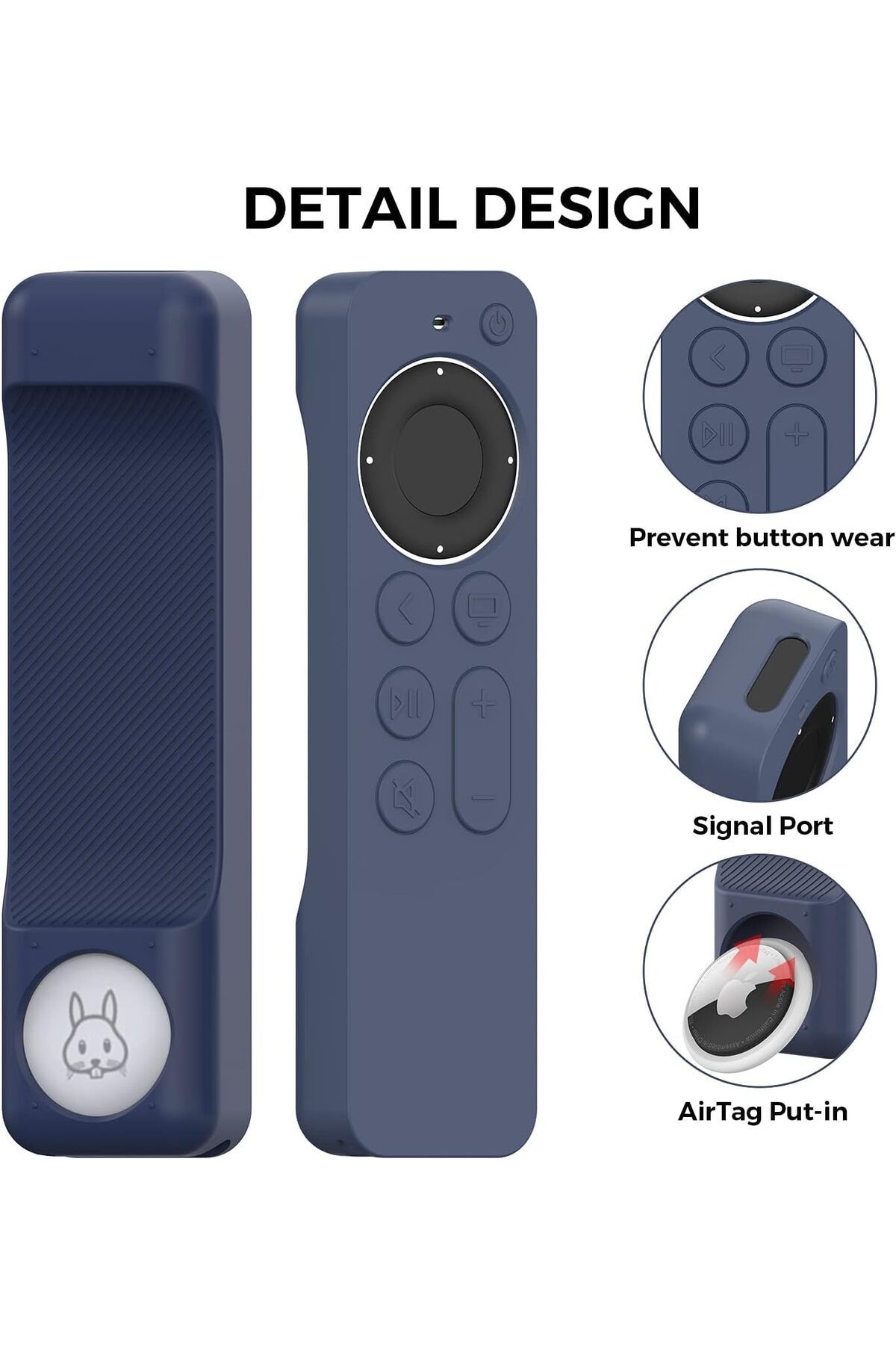 erorex-Silicone Case For Tv 4K Siri Remote 2021 With Silicone Tv Box Case For Tv 4K 2021 Shock Resistant 3