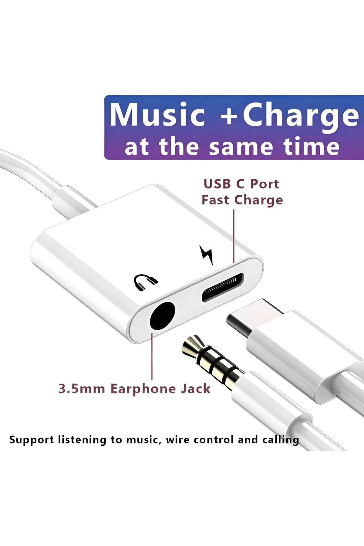 erorex-محول USB C لسماعات الرأس، محول USB C إلى USB C مزدوج لسماعات الرأس والشاحن، 2 في 1، USB C مزدوج 2