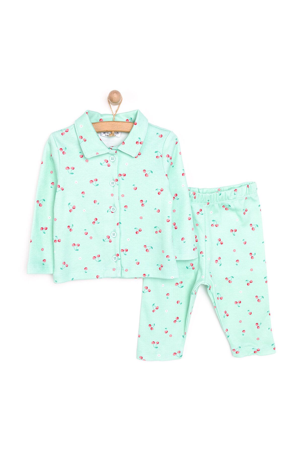 ست لباس خواب دخترانه یقه پیراهن HelloBaby طرح گیلاس ebebek Hello Baby