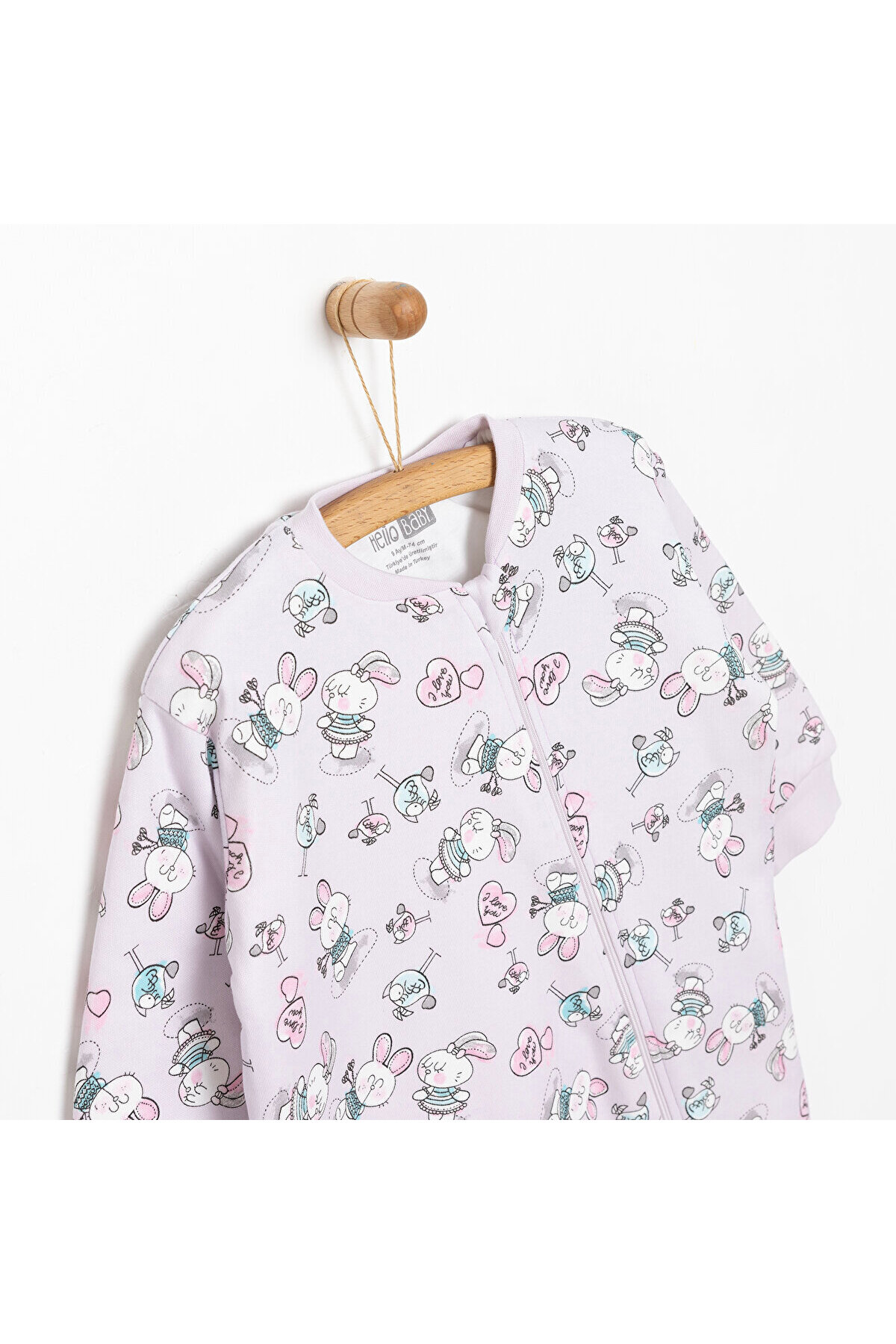 ebebek Hello Baby HelloBaby Kız Bebek Uyku Tulum İnterlok Fermuarlı 2 TOG Bisiklet Yaka Uzun Kol fotoğrafı 3 (önizleme)