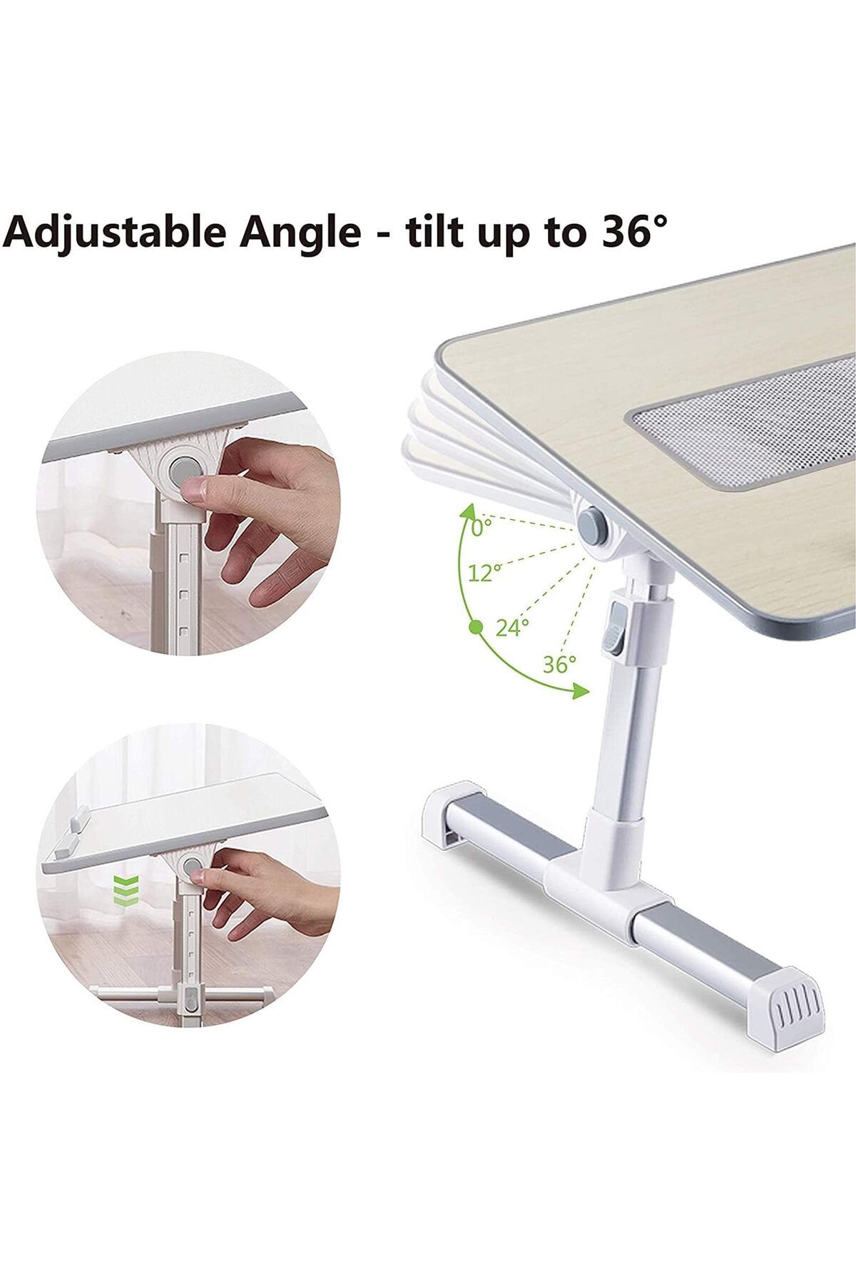 erorex-Adjustable Laptop Bed Tray Table Laptop Desk For Bed Portable Lap Desks With Foldable Legs Computer 3