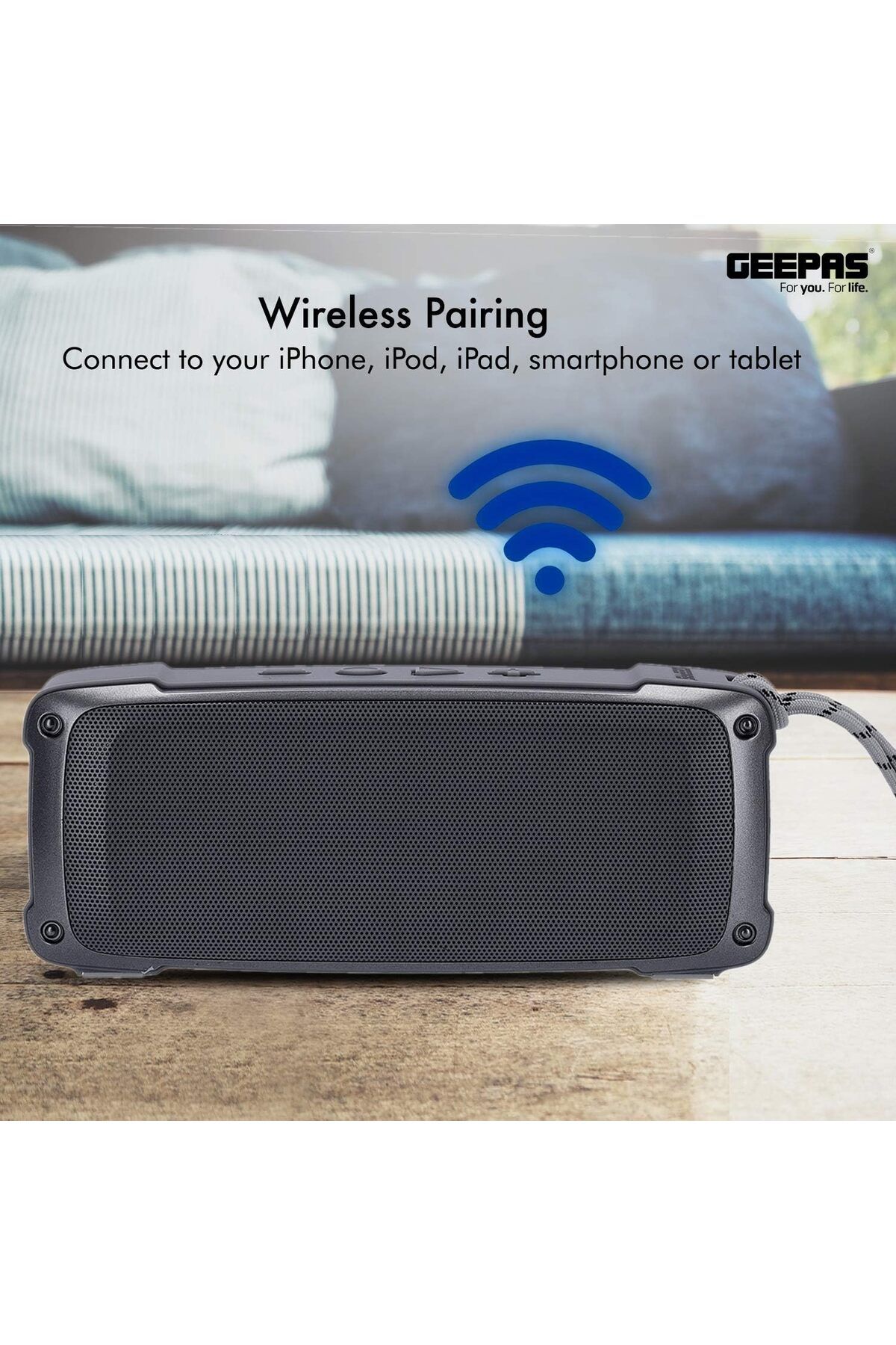 erorex-Rechargeable Portable Speaker Portable Handle With 1500 Mah Huge Battery Tws Connection And 6
