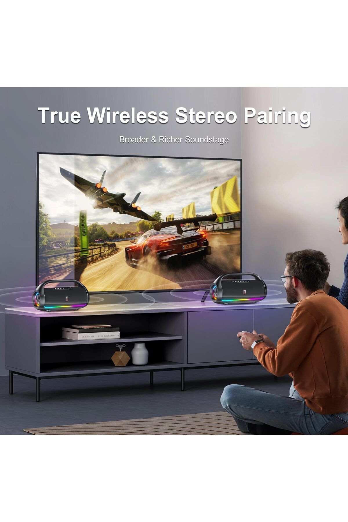 erorex-Speaker With Mic System For Singing Portable Bluetooth Speakers With Dazzling Light And 2 Wireless 3