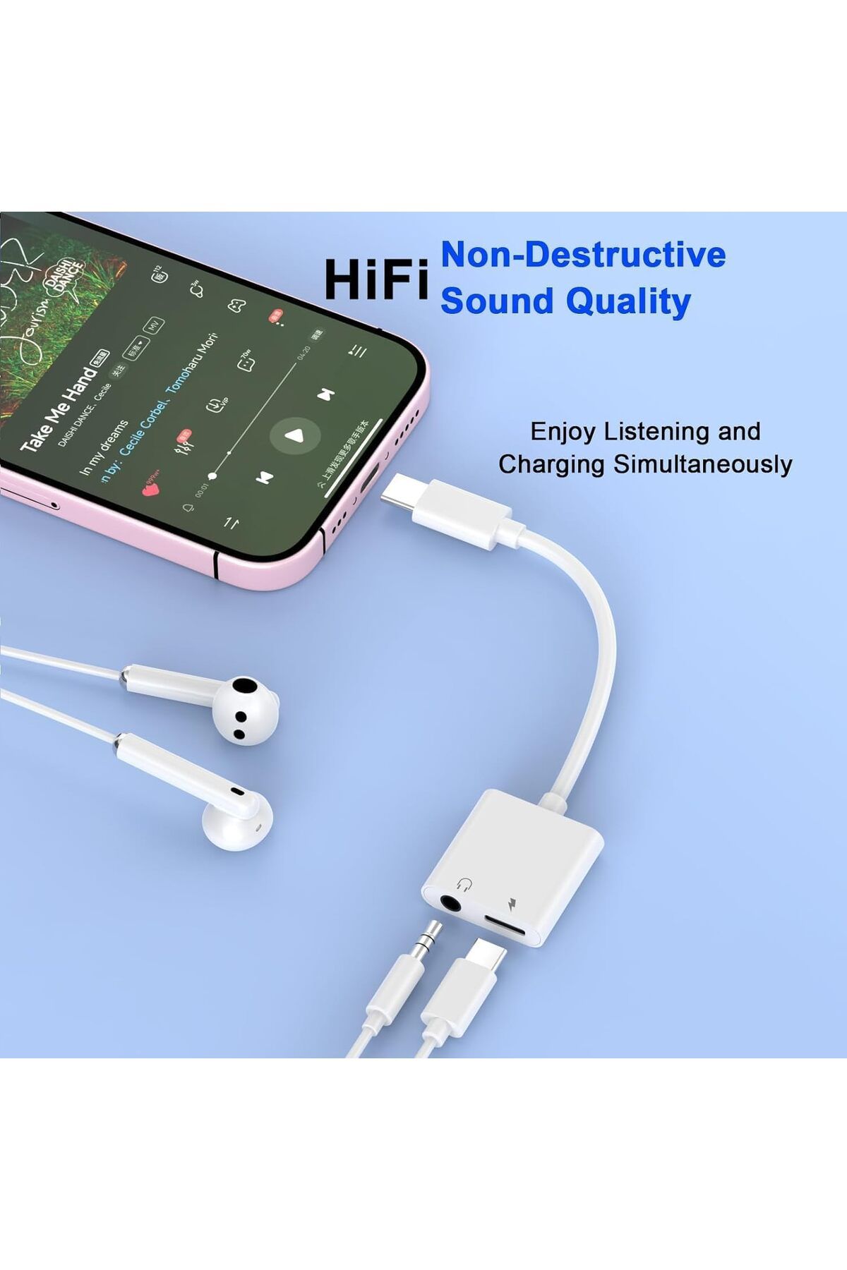erorex-محول سماعة رأس لهاتف آيفون 2 في 1 Lightning إلى 3.5 مم صوت دونجل ملحقات سماعة الرأس 3