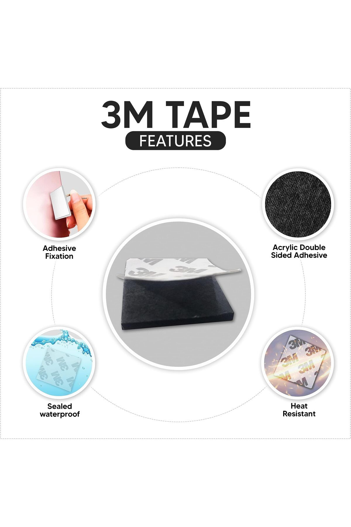 erorex-Super Best Quality 75 Pack Square Sticky Mounting Pads With 3 M Self Adhesive Double Sided Tape 3