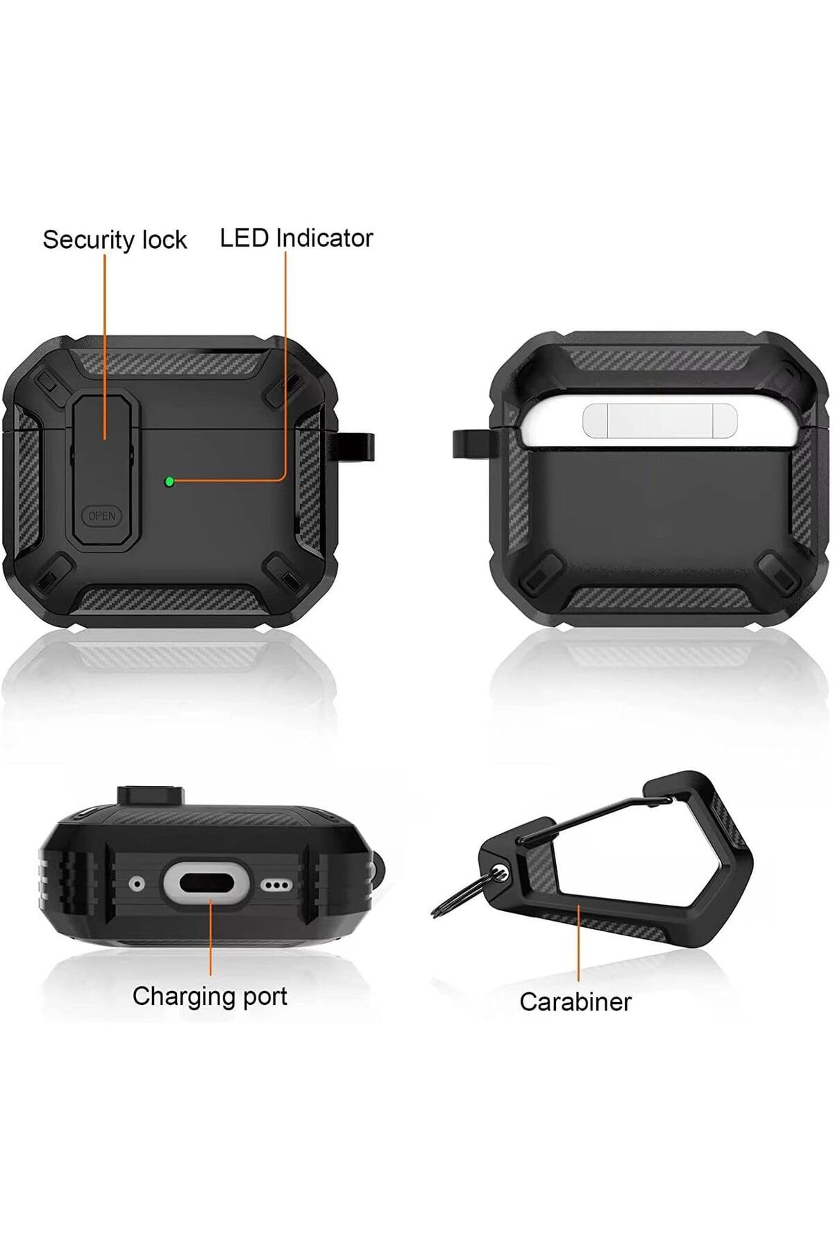 erorex-جراب شفاف مضاد للاصفرار لأجهزة Airpods من الجيل الرابع متوافق مع Airpods 4 Gen 2024 USB C 3