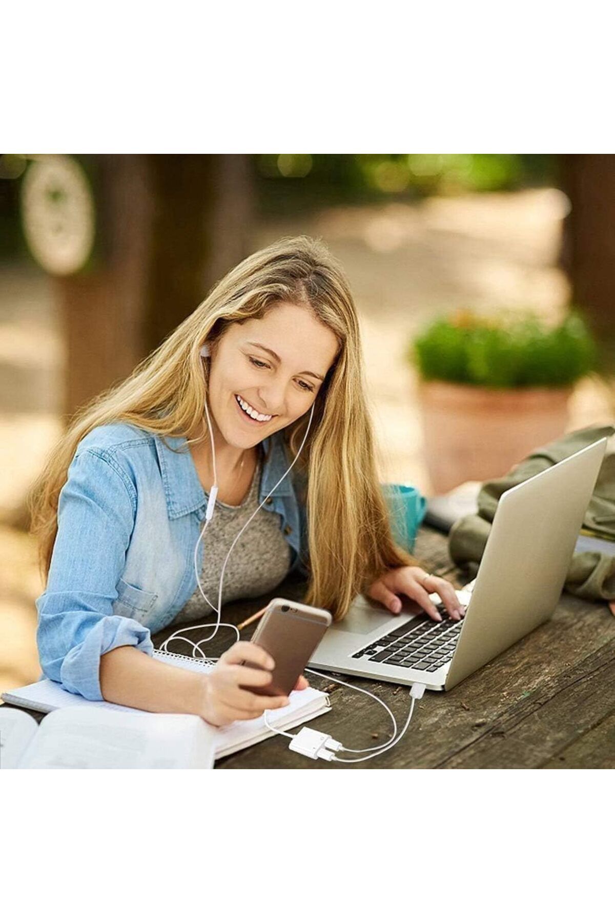 erorex-محول وموزع لايتنينج مزدوج 2 في 1 لأجهزة iPhone ومحول سماعة الرأس وكابل الشاحن والموزع 6