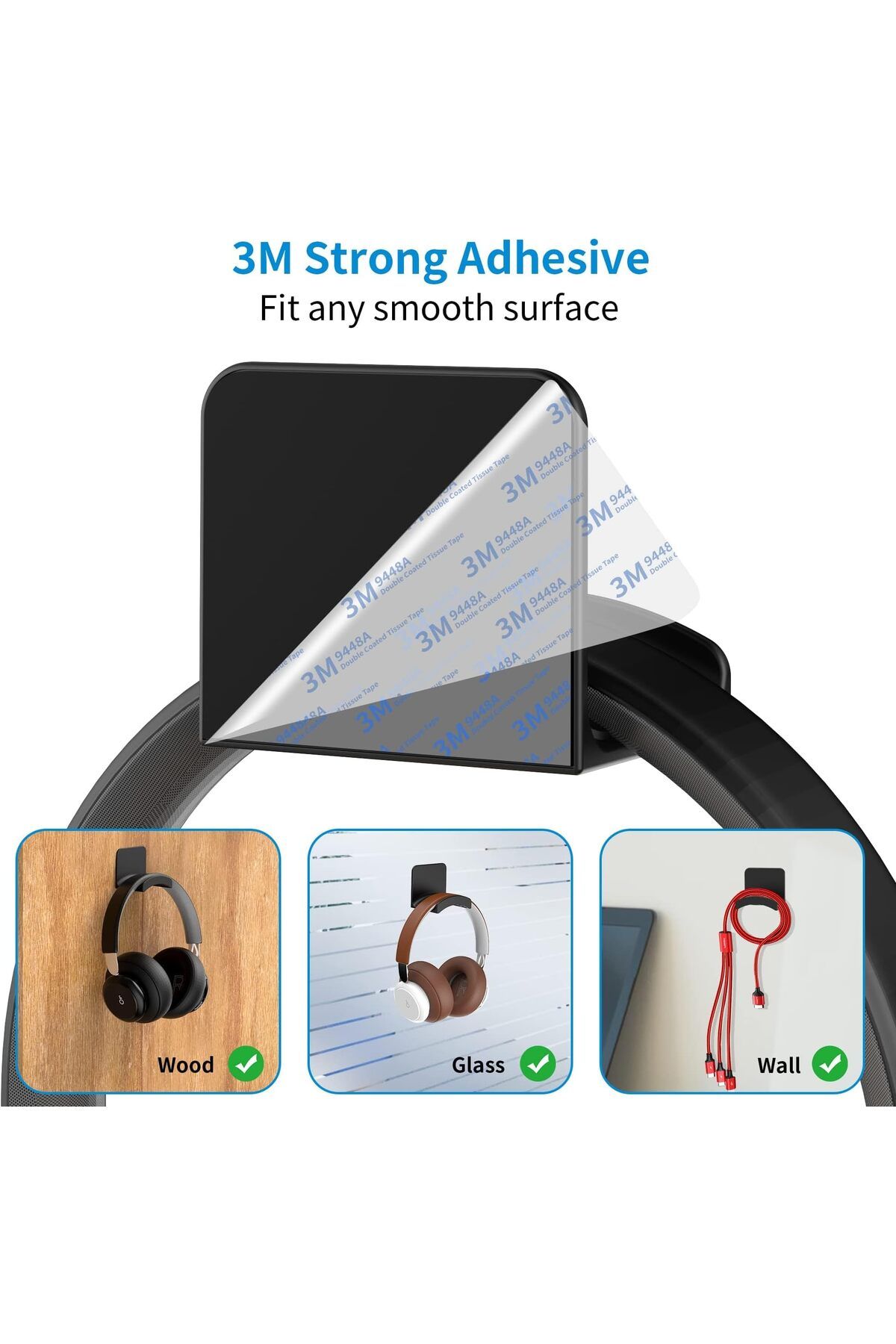 erorex-حامل سماعة رأس وحامل وحدة تحكم 3 في 1 قطعة حامل سماعة رأس ووحدة تحكم للألعاب حامل سماعة رأس 3