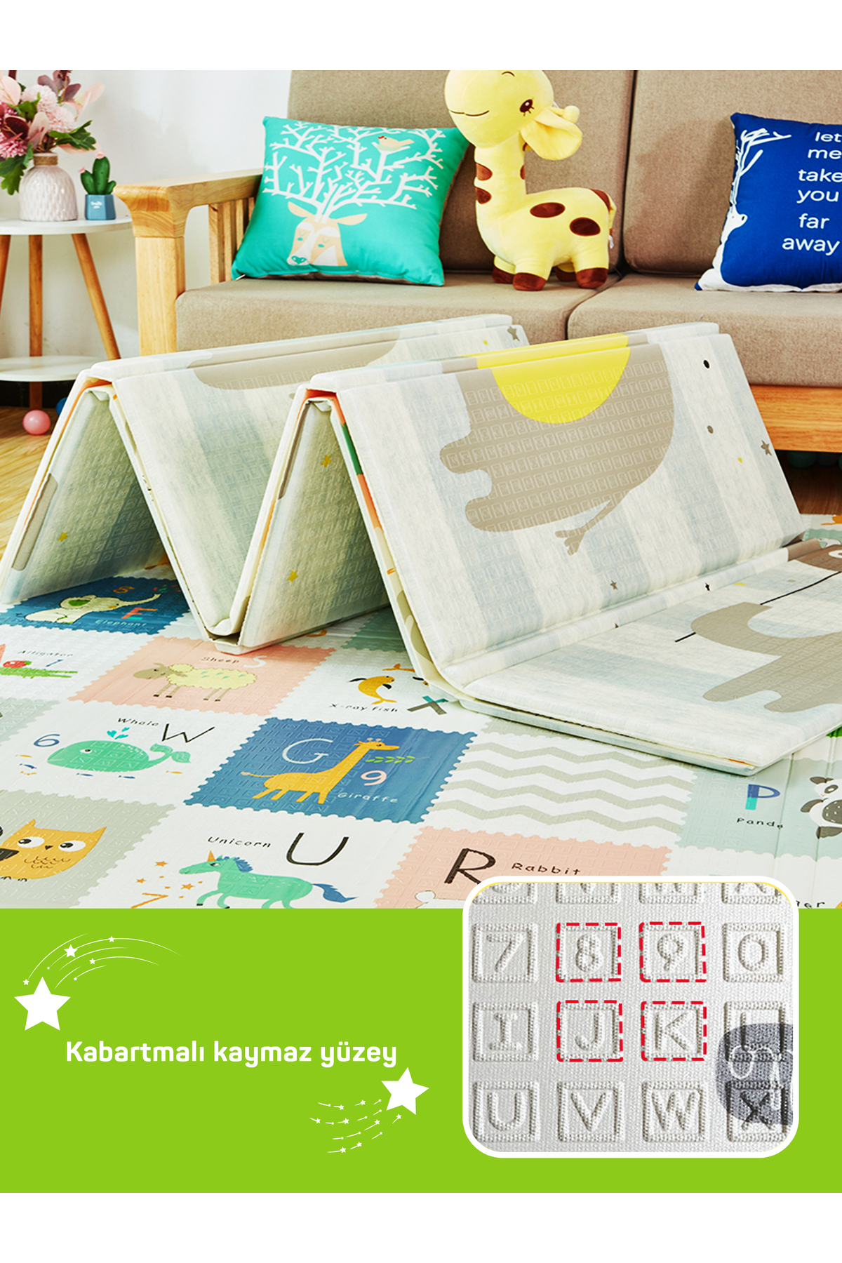 Circle Toys Neşeli Zürafa+Taşıtlar,Katlanabilir Çocuk Oyun Halısı–Ekstra Large-180X200X1 cm-Taşıma Çantalı fotoğrafı 6 (önizleme)