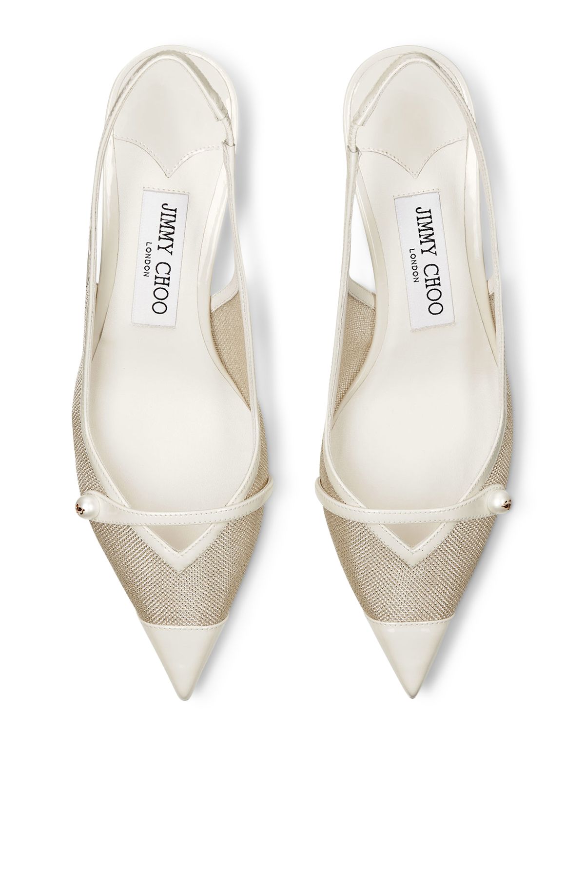 Şık ve Zarif Mesh Slingback Topuklu Ayakkabı - 4