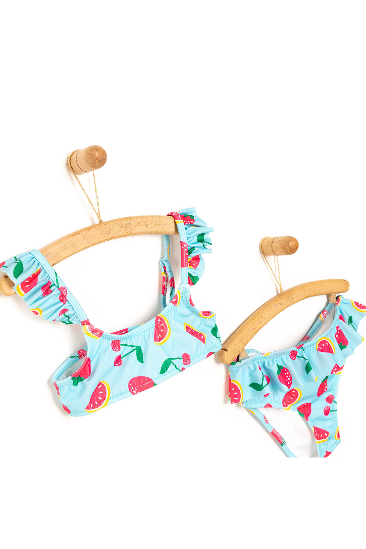 ebebek Hello Baby HelloBaby Fırfırlı Meyve Desenli Bikini Takımı Kız Bebek fotoğrafı 3 (önizleme)