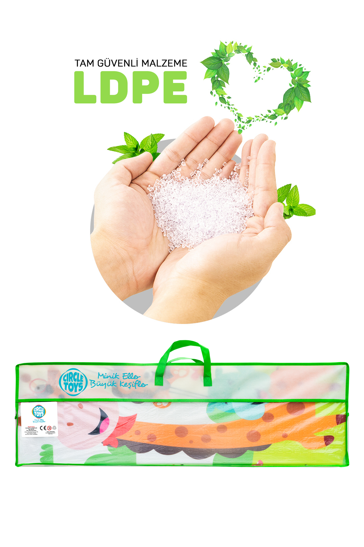 Circle Toys Neşeli Zürafa+Taşıtlar,Katlanabilir Çocuk Oyun Halısı–Ekstra Large-180X200X1 cm-Taşıma Çantalı fotoğrafı 7 (önizleme)