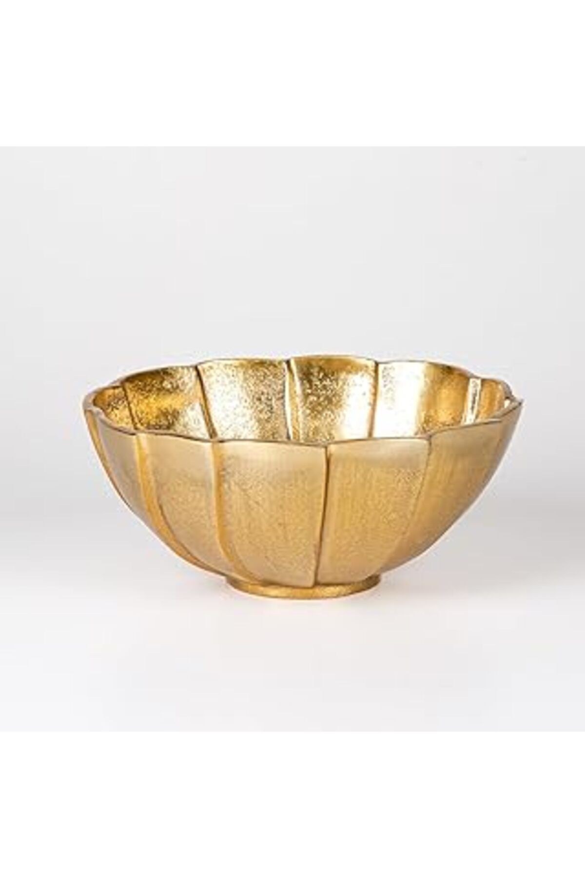 Mu Art Herdekora Dekoratif Metal Yuvarlak Kase Gold 24X10X24 Cm.